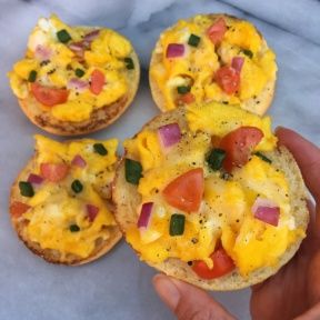 Gluten-free English Muffin Breakfast Pizzas